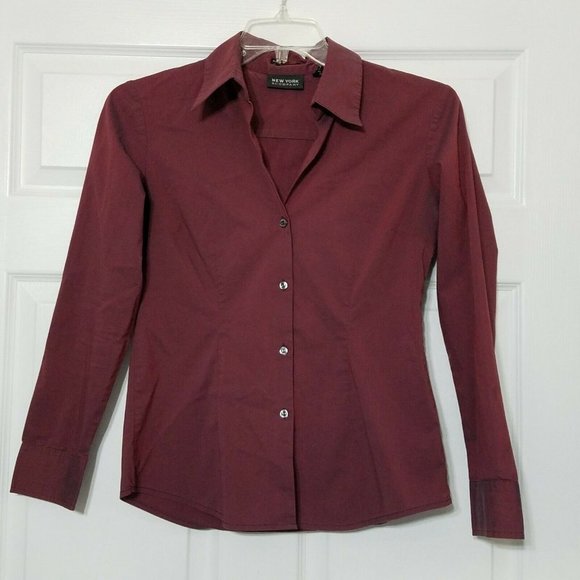 New York & Company Collared Button Down Blouse ~ S - Picture 2 of 6